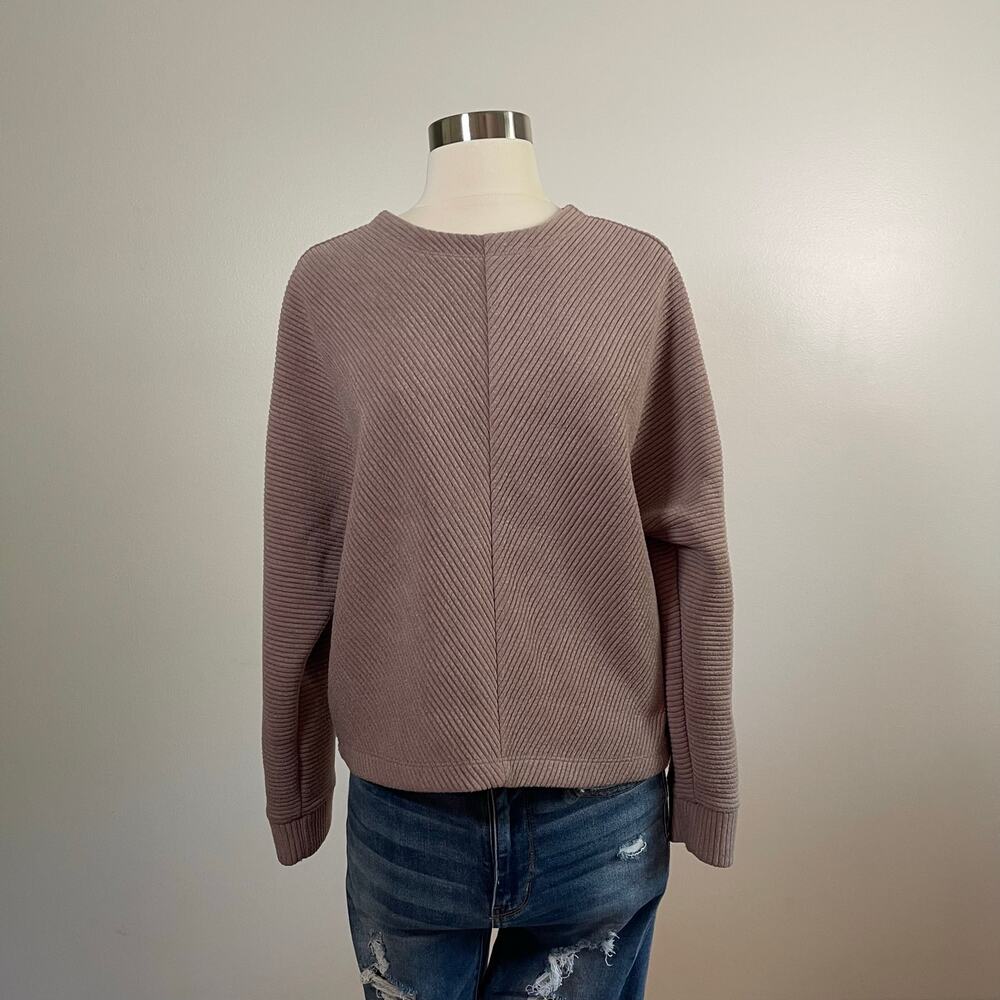 A New Day • Textured Crewneck Long Sleeve Top